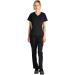 Dagacci Women's Scrub Set - Stretchy and Soft Y-Neck Top and Pants in Medium Black - Buy Online on GoSupps.com