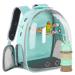 Green Bird Backpack Carrier with Portable Bird Feeder Cups, Pet Bubble Carrier for Pet Birds, Airline-Approved, Ventilate Transparent Space Capsule Carrier Backpack for Travel, Hiking and Outdoor Use
