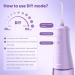 Sejoy Cordless Water Flosser Kit - Professional Oral Irrigator with 6 Tips and 300mL Water Tank, Purple - IPX7 Waterproof - Buy Online on GoSupps.com
