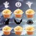 6 Styles of 12 Halloween Themed Toothpick Flags Cheese Markers Food Labels Party Buffet Cheese Labels Delicatessen Board Cheese Board Accessories (black and white ghost)