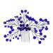 Didiseaon Bridal Wedding Comb Tiara Bridal Accessories Hair Accessory for Women Floral Hair Comb Hair Comb Clip Bride Wedding Headdress Blue Zircon Hair Comb European Fashion