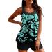 oelaio Tankini Bathing Suits for Women Loose Fit Hide Belly Modest Swimsuits Plus Size Two Piece Athletic Swimwear Floral Green - Buy Online on GoSupps.com