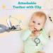 NiBaby Silicone Baby Teether Chew Toy with Holder Case - BPA Free, Freezable, Easy to Hold - 5 Rings (Pastel Colors) - Buy Online on GoSupps.com