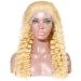Blonde lace front wig real hair Brazilian 13x4 lace front real hair wig for women deep wave wig with baby hair bleached knot 150% dense wig 16 inch