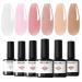 Modelones Gel Nail Polish Set 6 Colors Transparent Jelly Gel Polish Kit Sheer Pink Nude Milky White Nail Polish Gel Soak Off LED Gel Nail Kit DIY Nail Art Salon Manicure Gifts for Women Girls Jelly Nude