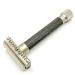 Parker Safety Razor The variant with an open comb - adjustable razor shave with a rotation of the adjustment wheel from mild to aggressive 5 sounds included (graphite gray)