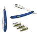 CS-101 Blue Stainless Steel Professional Barber Straight Edge Razor with 15 Astra Double Edge Razor Blades