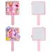 Aejvw Handheld Mirror with Handle Small Makeup Compact Hand Mirrors for Women Travel Unbreakable Cute Mirror Hand Held for Girls Cream Glue Decoration Set of 2 Pink