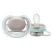 Philips Avent Ultra Air Pacifier 2 Pack - BPA-Free Breathable for 18+ Months Includes Sterilization Box - Light Green/Gray (SCF349/01) - Buy Online on GoSupps.com