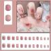 Square Short Fake Nail Full Cover with Glue Detachable Gradient French Flowers Press on Nails 24 Pieces Finger Nail Art Tips for Nail Salons and Women DIY Nail Art - Buy Online on GoSupps.com