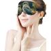 Soft & Comfortable Sleep Mask with Adjustable Strap - Green Leaves & Birdseye Eye Cover for Men & Women | Perfect for Travel & Work - Buy Online on GoSupps.com