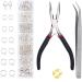 Jump Rings for Jewelry Making Kit  1500pcs Jewelry Repair Kit for Necklace Bracelet  Lobster Clasps and Closures Repair Supplies Kit with Pliers Tweezers-Silver