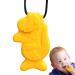 Buy Bexdug Yellow Sensory Chewing Chain - Creative Dinosaur-Shaped Silicone Fidget Toy for Kids | Portable Bite Chain for Sensory Relief - Buy Online on GoSupps.com