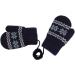 Baby Winter Mittens with Anti-Lost String | Dual Layers Plush Padded Knitted Gloves for Infant Toddlers | Navy Blue, 0-3 Years - Buy Online on GoSupps.com