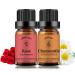 Rose Chamomile Essential Oils Set 100% Pure Organic Scented Fragrance Essential Oil Aromatherapy Oils for Diffusers for Home Humidifier or DIY Soaps Candles - 2x10ml Rose + Chamomile 20.00 ml (Pack of 1)