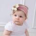 Nayyana 3-Piece Baby Flower Headband Set | Soft Nylon Hair Accessories for Girls Newborns & Toddlers - Beige Pink Khaki - Buy Online on GoSupps.com