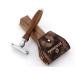 JAG Shaving Razor Set - Sustainable 4-Part Wooden Razor Set with Silberspitz Brush Double Edge Blades Stand & Leather Bag - Eco-Friendly Shaving Solution - Buy Online on GoSupps.com