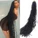 CLSFATION 36 Inch New Faux Locs Crochet Braids Hair 6 Packs Super Long Goddess Locs Curly Wavy Soft Locs Braiding Hair for Women Pre-looped Synthetic Afro Roots Braid Collection (1B) 1B 36 Inch (Pack of 6)