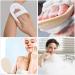 4-Piece Natural Loofah Exfoliating Back Scrubber Set with Long Wooden Handle - Double-Sided Bath Sponge Pad for Shower and Spa - Buy Online on GoSupps.com