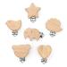 Ruby 6stk pacifier clip wood natural wood clip for pacifier chain closure nucky clip baby clip metal animals wood holder pacifier chains clips holder infant accessories 6 pieces