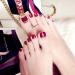 Sethexy 24 PCs 3D Bling Red False Toes & Wedding Nail Art - Short Full Cover Fake Nails for Women & Girls - Buy Online on GoSupps.com
