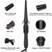 Professional Hair Curler - 1/2 to 1 Inch Ceramic Tapered Curling Wand with Short Clamp & Auto Shut Off - Black - International Shipping Available - Buy Online on GoSupps.com