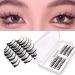 DSLONG Manga Lash Individual Lashes Cluster Lashes Natural Look Lash Extension Kit 3D Cosplay Eyelash Cluster Extensions Reusable (A02)