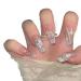 Temperament manicure sweet and cool milky white gradient butterfly nail patch fake nails wearing nail products detachable handmade.(M)