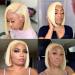 Blonde HD Lace Front Bob Wig 8 Inch | Natural Hairline | Brazilian Virgin Human Hair | Lovigs - Buy Online on GoSupps.com