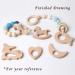 Organic Wood Teether Set for Infants - DIY Rattle Ring for Gum Relief and Toy Holder - Buy Online on GoSupps.com