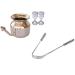 Leak Proof Durable Pure Stainless Steel Neti Pot for Sinus Congestion and Eye Wash Cups Set of 2 Plus Stainless Steel Tongue Cleaner with Comfort Grip