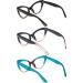 Shop DXYXYO 3 Pack Cat Eye Reading Glasses for Women - Stylish Blue Light Blocking Thick Frames | Black Pink Blue Leopard Designs | 1.0x Magnification - Buy Online on GoSupps.com
