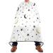 Waterproof Barber Cape -Black Gold Stars Moon Cheetah Haircut Bib for Men Unisex Hair Cutting Cape(8rp1a)