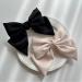 Ypkia 2 Pcs Hair Bows Clip Women's Hair Barrette With Satin Bow Hair Clip Hair Accessories For Women Girls (Black Beige) - Buy Online on GoSupps.com