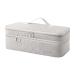 YOXIER Dual Zipper Hair Tool Pouch Travel-friendly Dryer Holder Bag Layer Curling Iron Storage with Closure for Home Beige