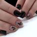 24Pcs Black Square Press on Nails with Butterfly & Vine Designs - Cute Short False Nails for Women & Girls - Buy Online on GoSupps.com