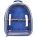HEEPDD Pet Parrot Carrier Bird Travel Backpack Space Capsule Transparent Bag Breathable Parro Portable Breathable Bag Pet Bird Lightweight Travel Cage with Standing Perch (Deep blue)