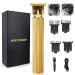 Hair Clippers for Men, Electric Pro Li Outliner Grooming Rechargeable Cordless Close Cutting T-Blade Trimmer for Men 0/1.5/3/6/9 mm Baldheaded Hair Clippers Zero Gapped Detail Beard Shaver (Gold)
