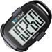 3DFitBud Simple Pedometer Walking 3D Pedometer with Clip and Lanyard A420S Black with Clip