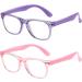 Kids Blue Light Blocking Glasses 2 Pack for Ages 3-10 - Anti Blue Light & Headache - Transparent Pink & Purple - Buy Online on GoSupps.com