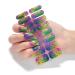 On Nail Polish Strips Glitter Starry Marble Semi Cured Gel Nail Polish Strips Gel Nail Stickers Full Nail Wraps on Nail Polish Strips Ze0242