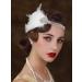 Sweetv 1920s Flapper Headband | Great Gatsby Feather Headpiece - Roaring 20s Vintage Hair Accessory in White - Buy Online on GoSupps.com