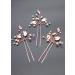 Missgrace Bridal Crystal Leaf Rose Gold Hair Pins - Pack of 3 | Wedding Hair Accessories - Buy Online on GoSupps.com