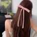 hgnxa Vintage Long Tassels Ribbon Velvets Bowknot Hair Side Clips Hair Accessories Headwear Party Jewelry for Women and Girls Rose red - Buy Online on GoSupps.com
