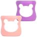100% Silicone Baby Bottle Sleeves for Philips Avent Natural Glass Baby Bottles Premium Food Grade Silicone Bottle Cover Cute Bear Design 4oz Pink and Purple Pack of 2