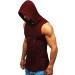 Amussiar Men's Workout Hooded Tank Top - XX-Large Wine Red - Buy Online on GoSupps.com