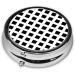 White Lines Black Plaid Portable Metal Pill Box | 3-Compartment Travel Organizer for Small Pills - Buy Online on GoSupps.com