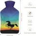 Buy Black Horse Hot Water Bottle with Plush Cover - Hand Warmer for Adults & Children (26.5x15.3cm) | International Shipping Available - Buy Online on GoSupps.com