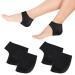 OOTSR 2 Pair Moisturizing Heel Protectors for Blister  Cracked Foot Heel Pads Cushion Gel for Plantar Fasciitis Heel Pain  Silicone Heel Cups Great for Women and Men (Black Color) Black Heel Pads