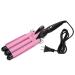 3 Barrel Curling Iron Wand Adjustable Hair Crimpers Hair Styling Tool Hair Curler Waver Crimper for Home and Salon 110V 240V (Pink 22mm) US Plug Pink 22mm